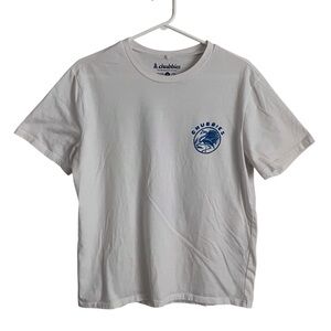 Cubbies Mens White Tee T-Shirt Short Sleeve Blue Logo Weekend Has Arrived Medium